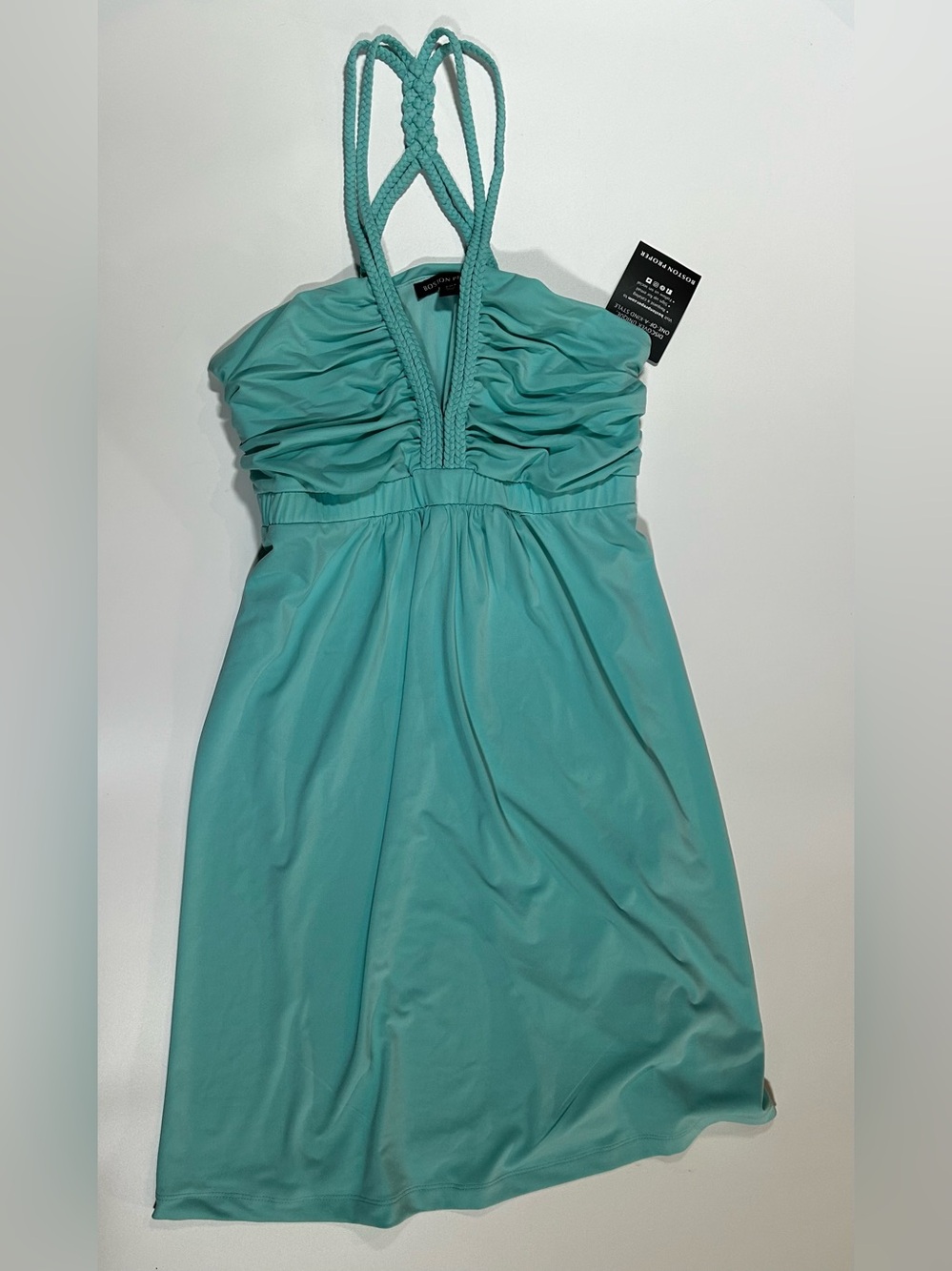 Boston Proper Blue Radiance Braided Halter Swing Dress Size Small NWT